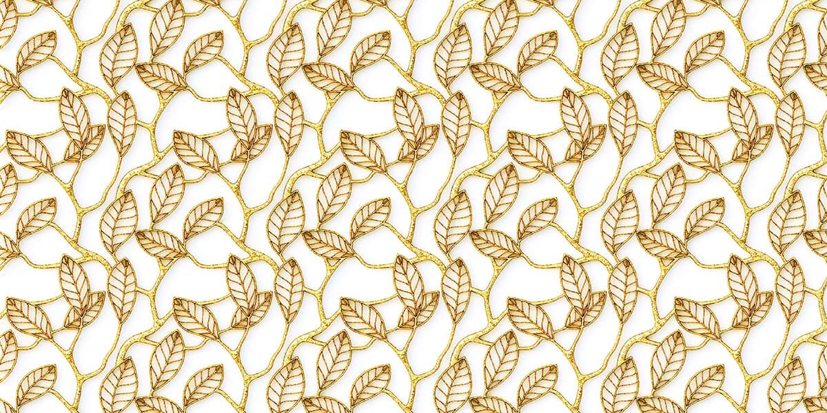 Gold Leaf Pattern Luxury Botanical Wall Mural Wallpaper pattern detail