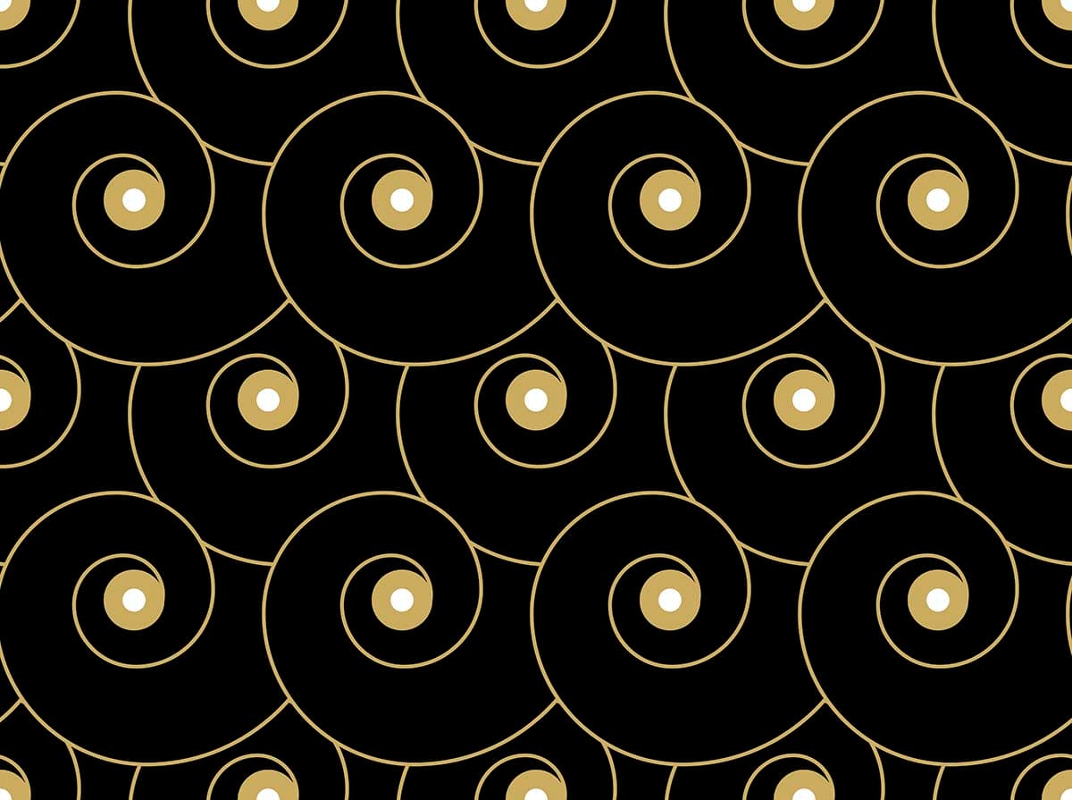 Black and Gold Swirl Wallpaper pattern detail
