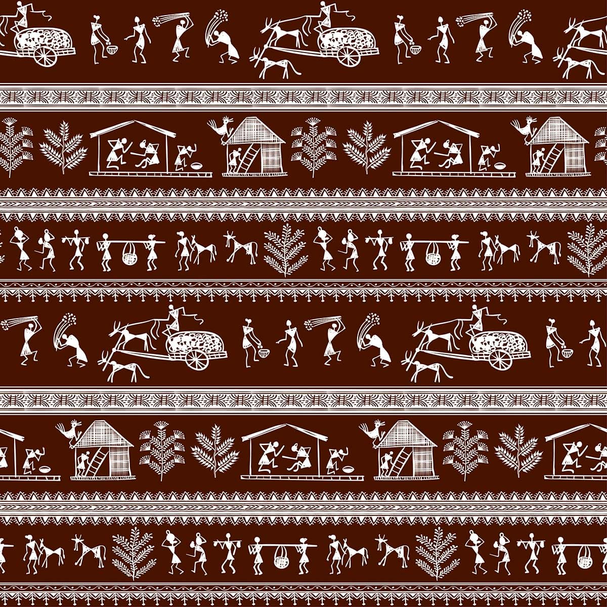 Contemporary Brown Pattern Wall Decor Wallpaper pattern detail