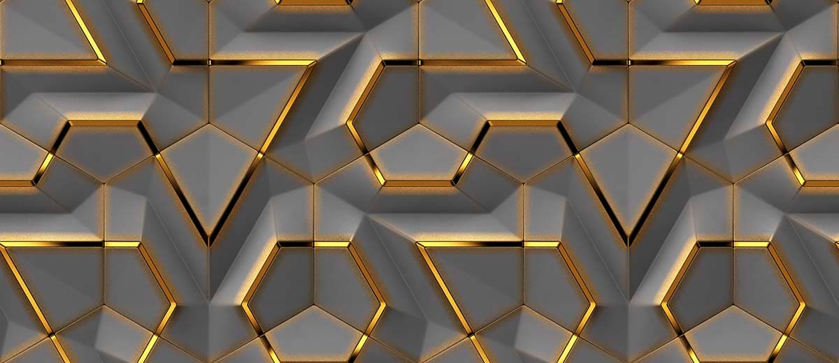 Golden 3D Geometric Pattern Wallpaper for Bedroom pattern detail