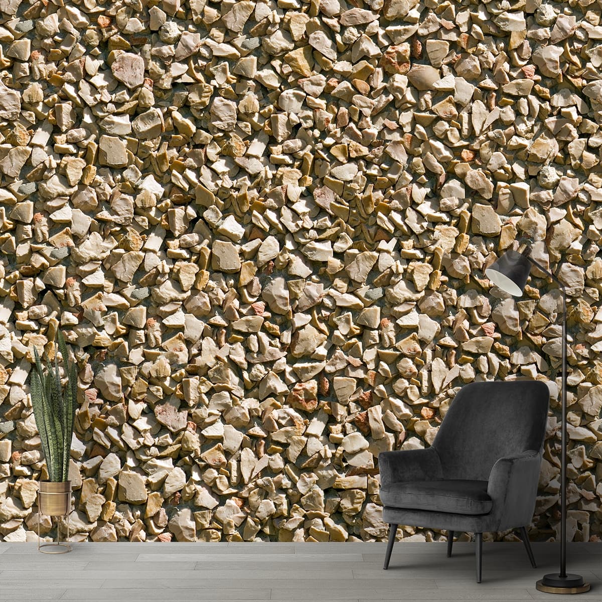 A Rocky Trail Wallpaper Mural shown in a room