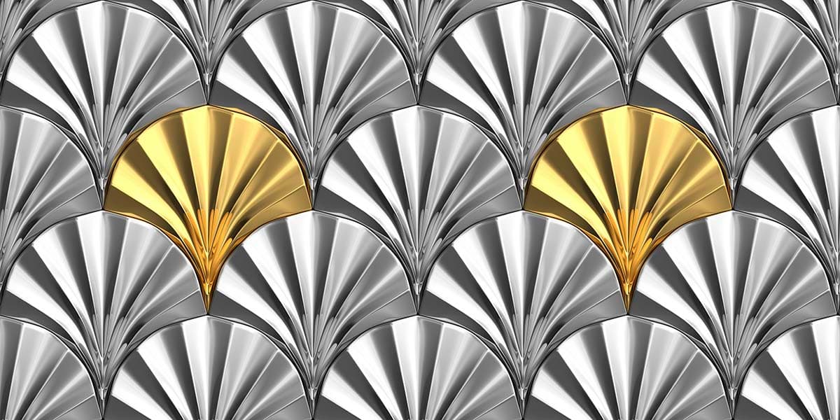 Luxury Silver Gold Art Deco Pattern Home Decor Wallpaper pattern detail