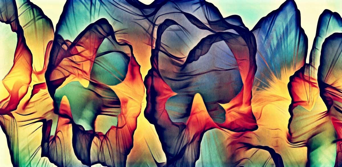 A colorful fabric with a light shining through it pattern detail