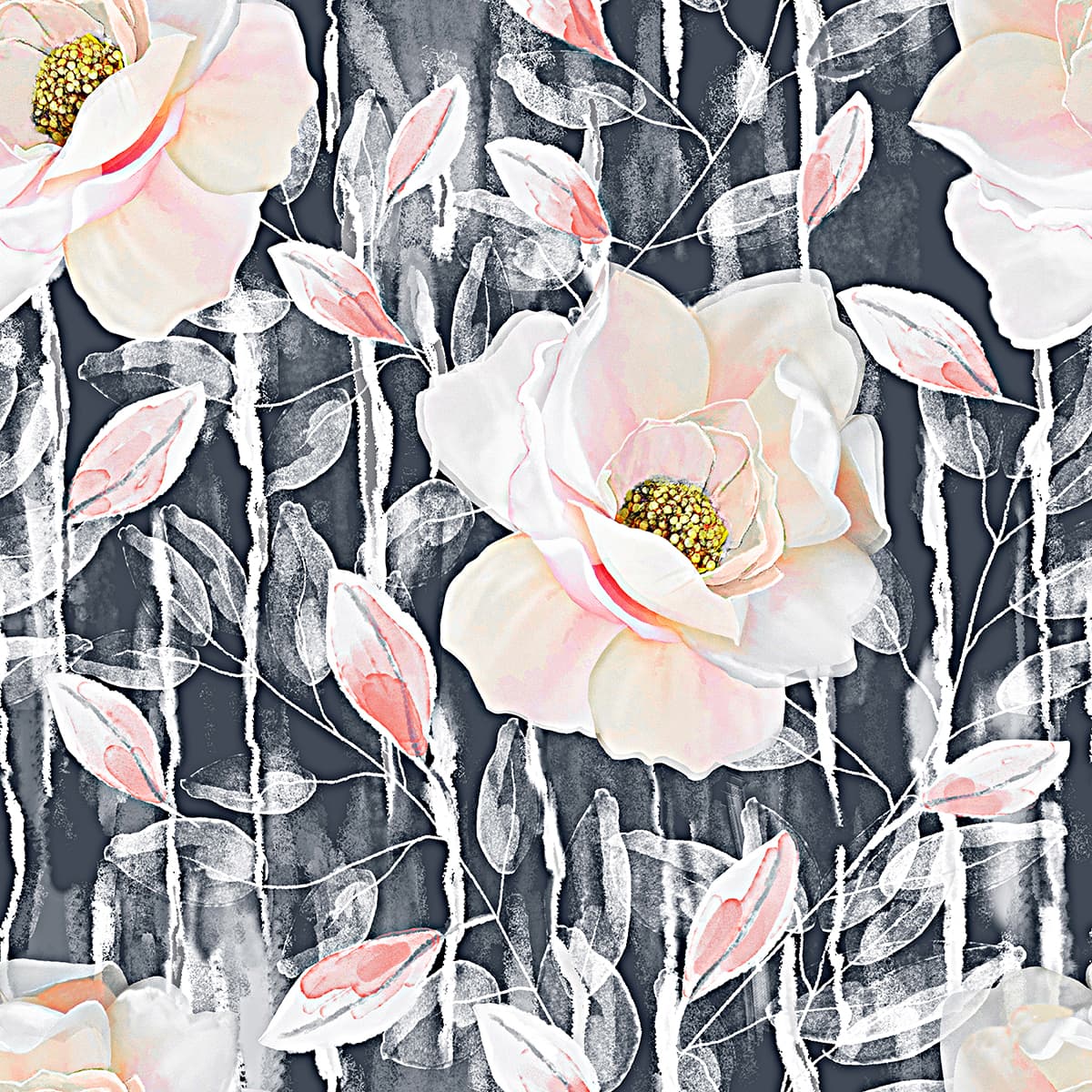 Close Up of Flowers Botanical Bloom Wallpaper pattern detail