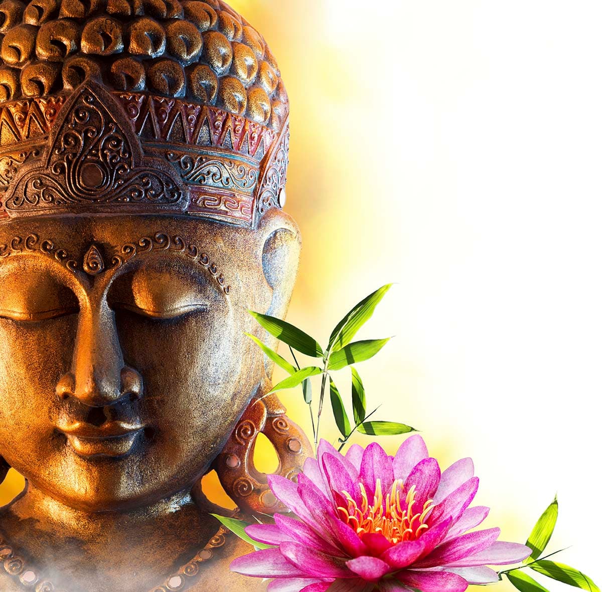 A statue of a person with a flower pattern detail