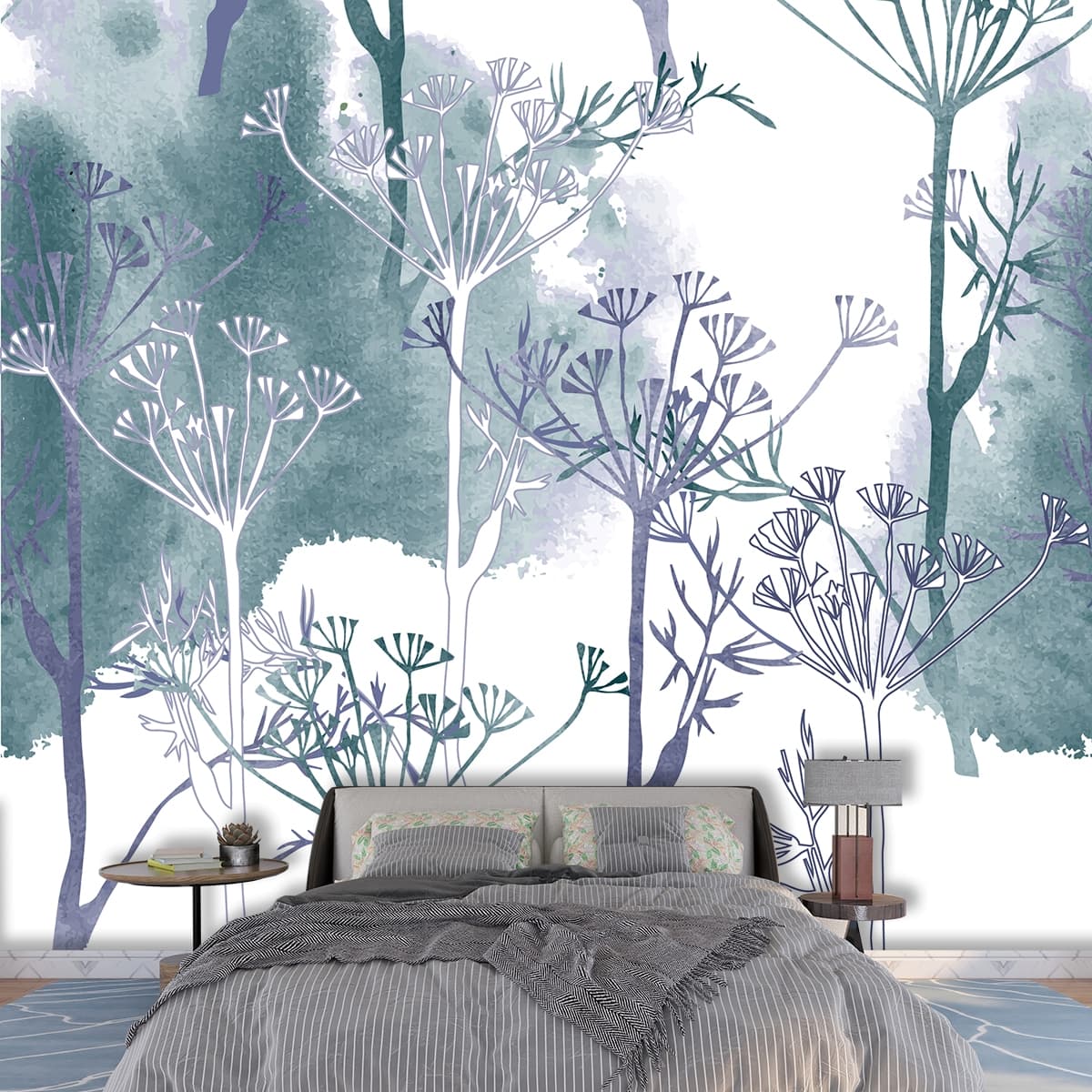 Agapanthus: Lily of the Nile Wallpaper Mural shown in a room