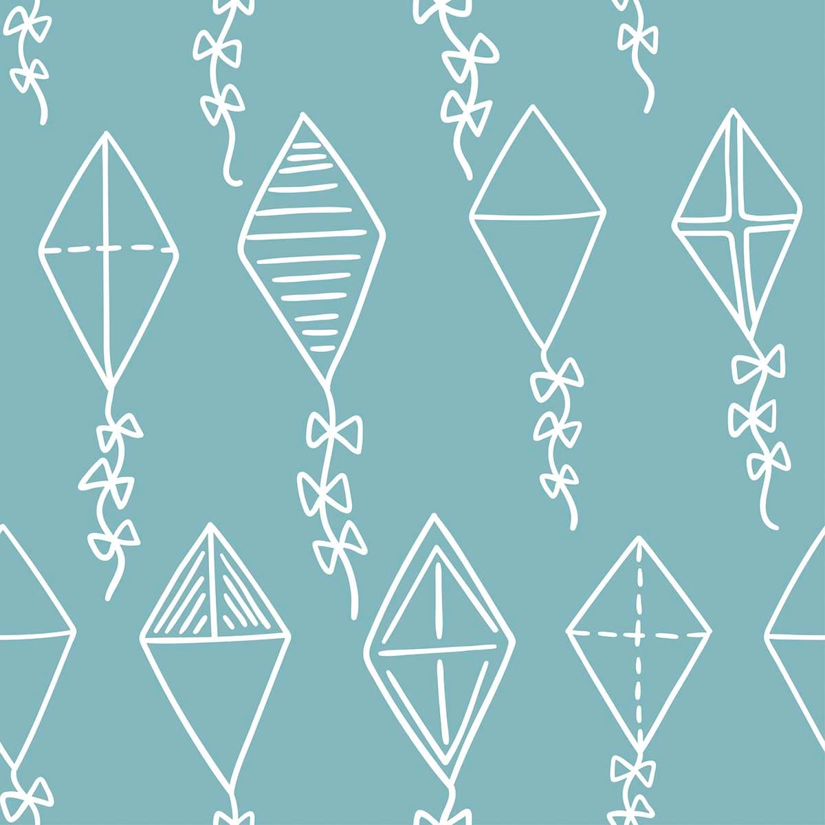 A pattern of white kites pattern detail