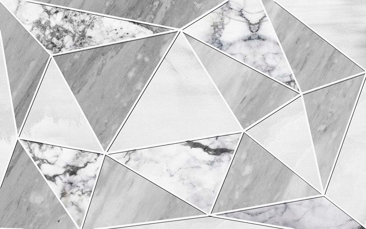 Abstract White Gray Triangle Pattern Wall Design Wallpaper pattern detail