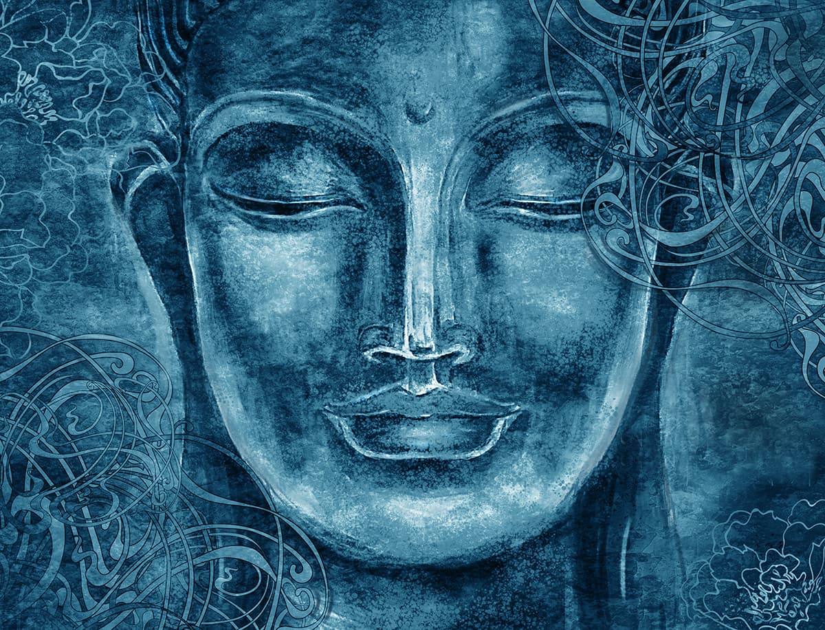 Elegant Buddha Meditation Wall Art wallpaper pattern detail