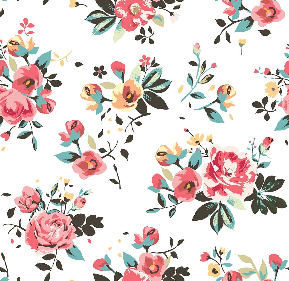 A pattern of flowers on a white background pattern detail