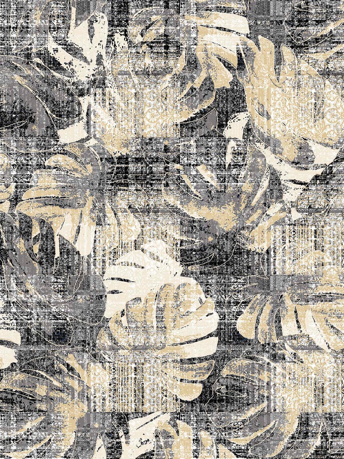 A Vintage Wallpaper Texture with Leaves pattern detail