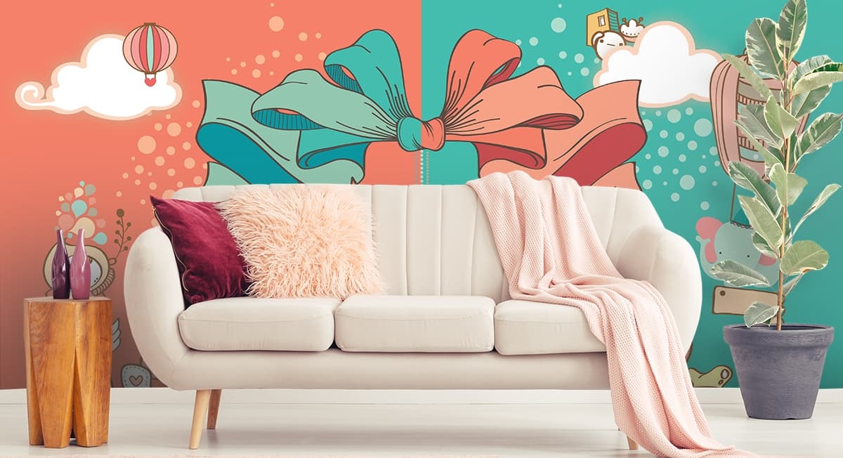 Playful Nursery Numbers Wall Mural shown in a room