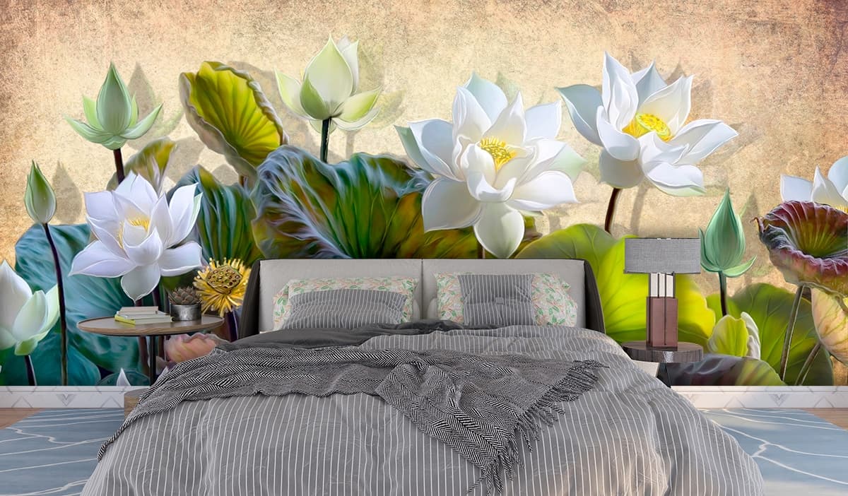 A close up of flowers and leaves shown in a room