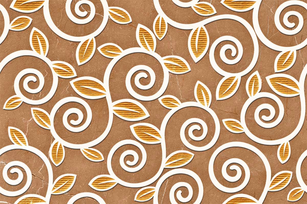 A pattern of leaves and swirls pattern detail
