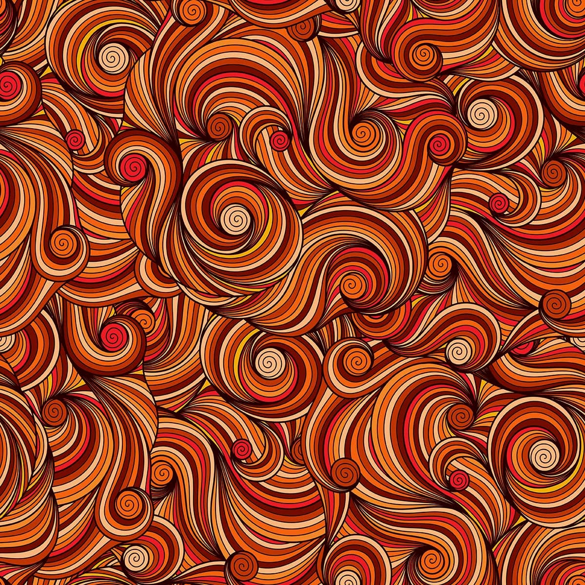Decorative Swirls and Curls Mural Wallpaper pattern detail