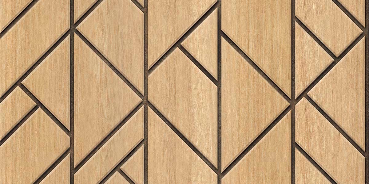 Modern Wooden Panel Triangle Pattern Design Wallpaper pattern detail