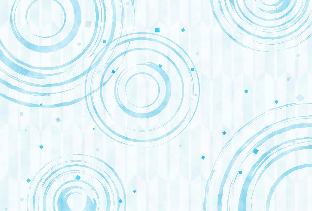 A blue circles and dots on a white background pattern detail