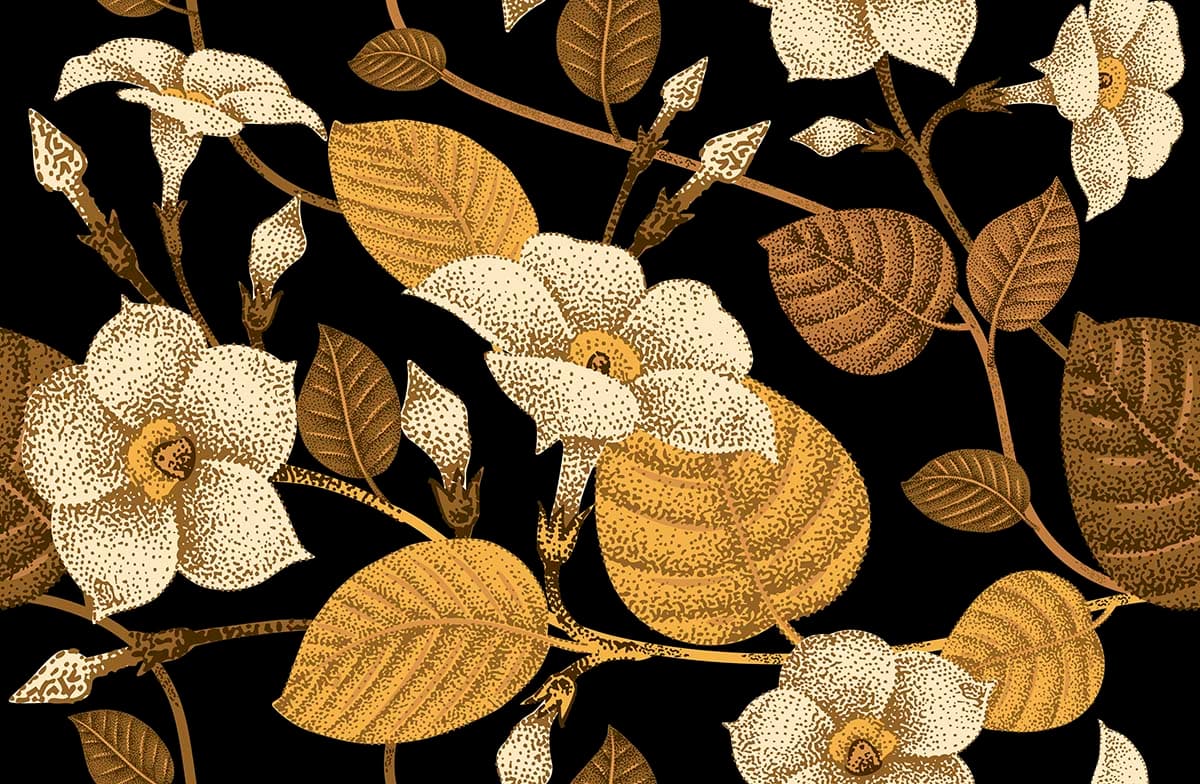 3d Effect Floral Wallpaper Mural pattern detail