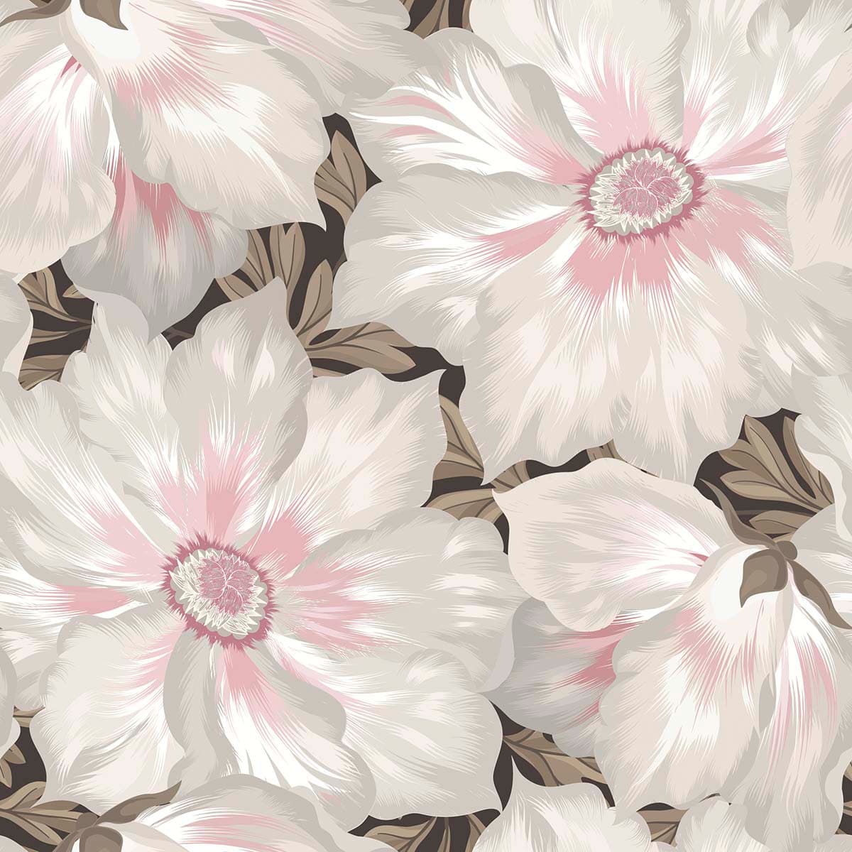 A Wallpaper for Walls of Spring Flowers pattern detail