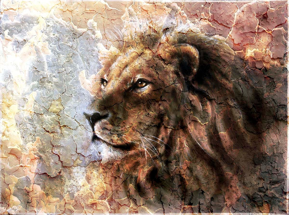 Majestic Lion Wallpaper Mural pattern detail