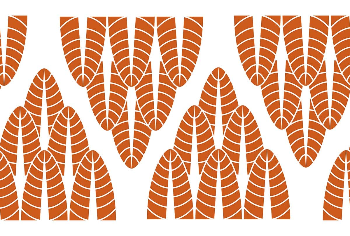 A group of orange and white objects pattern detail