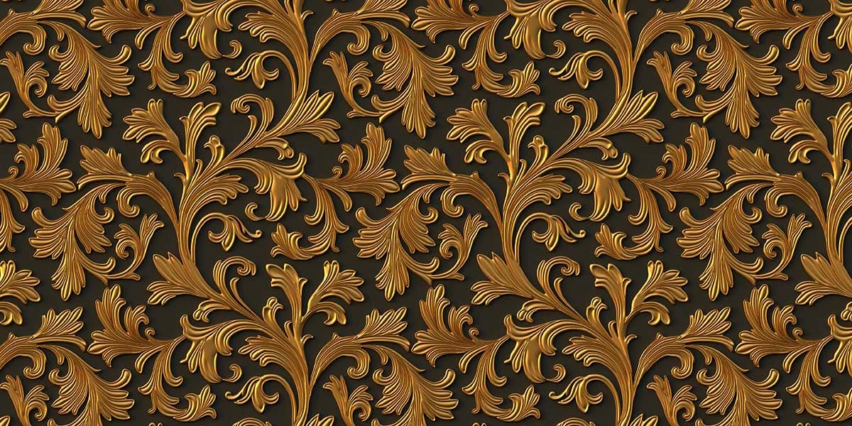 Golden Floral Pattern Wallpaper for Wall pattern detail
