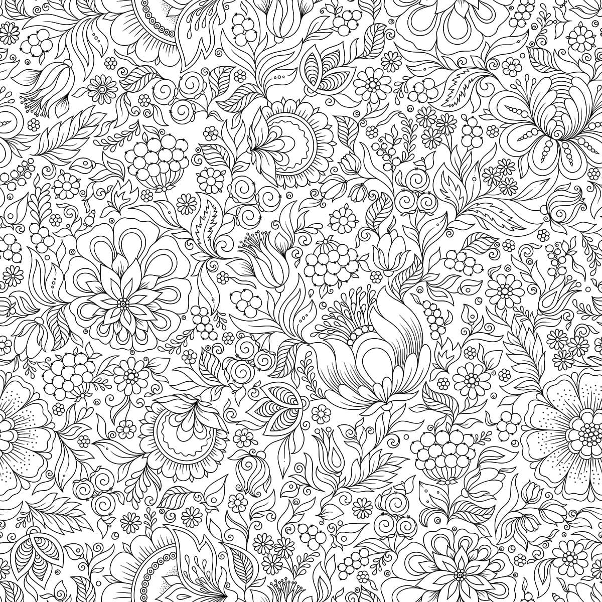 Stylish Botanical Flower Pattern Wall Design wallpaper pattern detail
