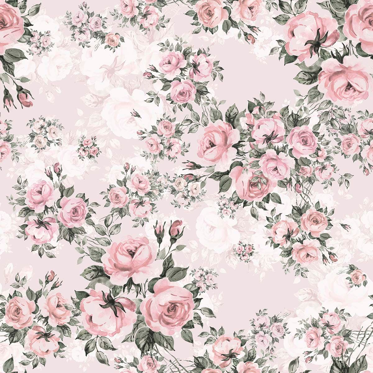 Elegant Pink and White Flower Pattern Wallpaper pattern detail
