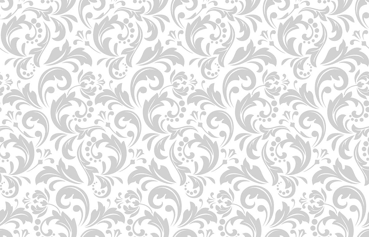 Decorative White Grey Floral Botanical Pattern Wallpaper pattern detail