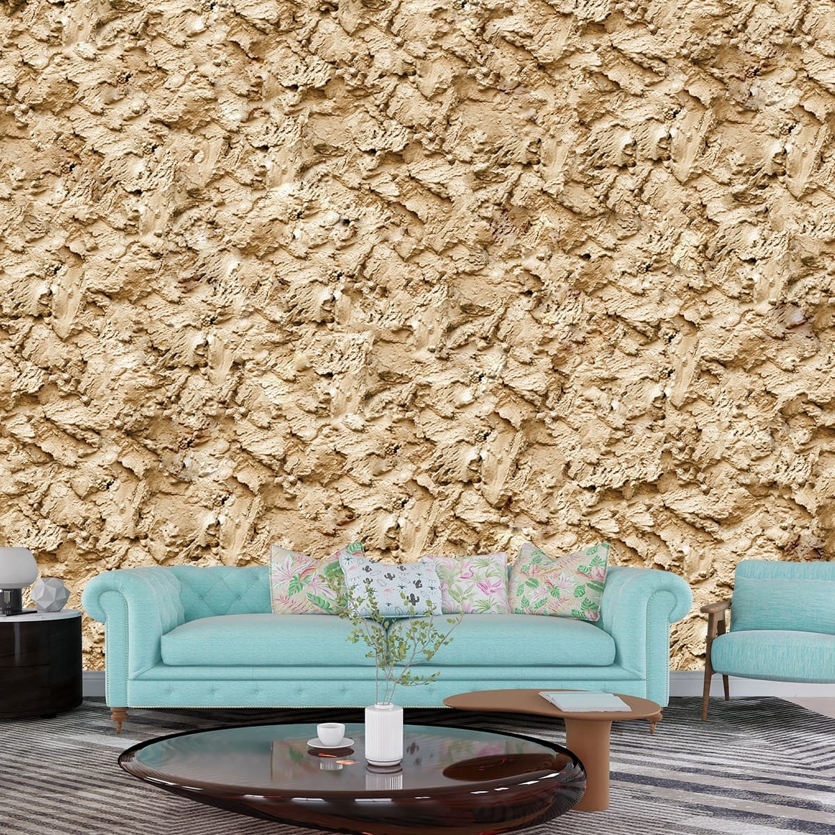 Aesthetic Sand Texture Wallpaper for Modern Interiors shown in a room