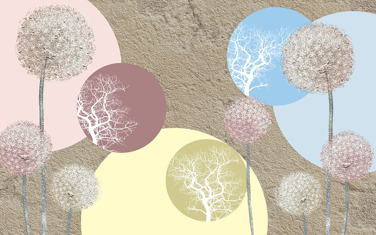 A Group of Trees with Circles pattern detail