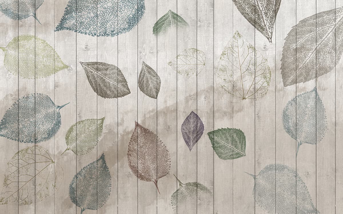 Leaves on Wooden Surface Nature Texture Wallpaper pattern detail