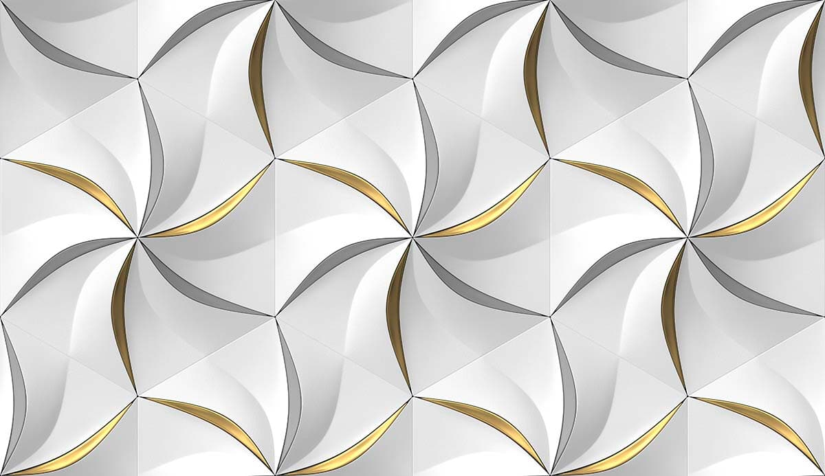 Minimal White and Gold Contemporary Wall Wallpaper pattern detail