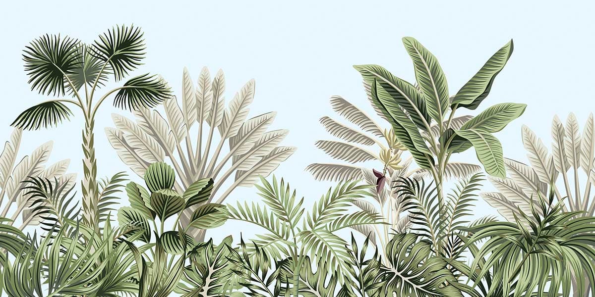 Tropical Trees Wallpaper pattern detail