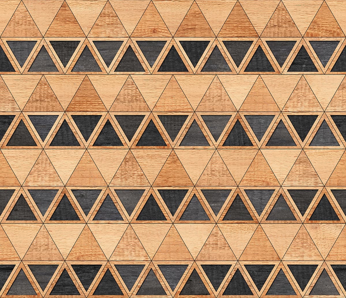 A pattern of triangles on a wood surface pattern detail