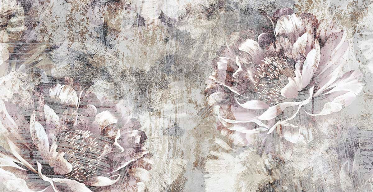 An Aesthetic Wallpaper of Flowers in Shades of Gray pattern detail