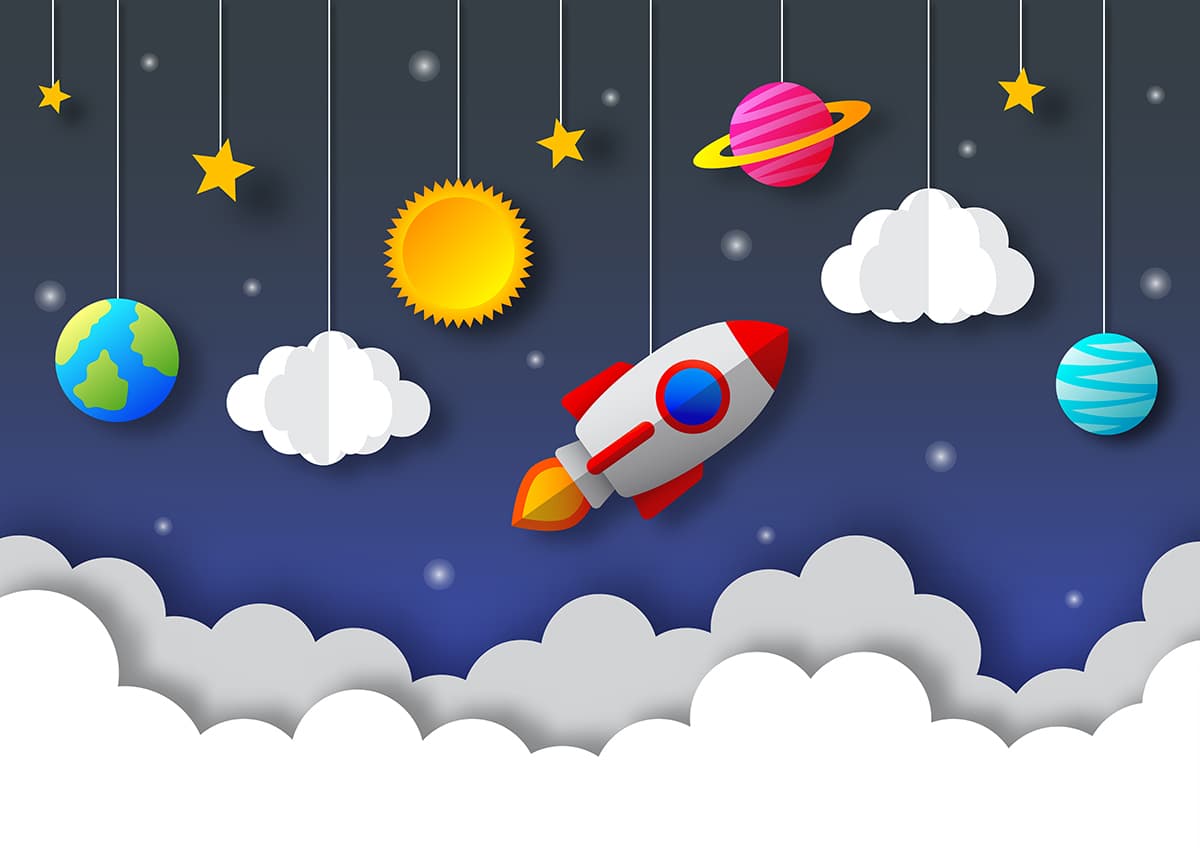 Happy Galaxy Journey Mural pattern detail
