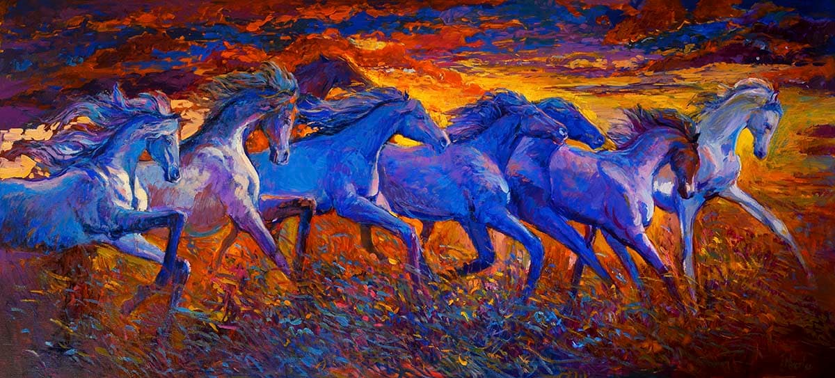 7 Running Horses Wallpaper pattern detail