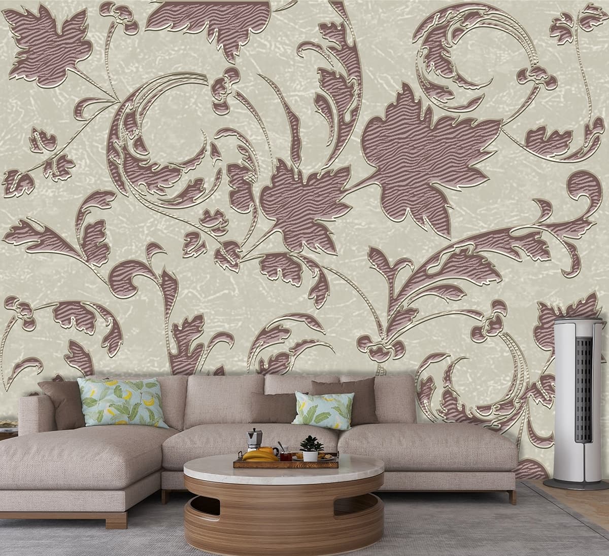 A Wallpaper Pattern for Wall shown in a room