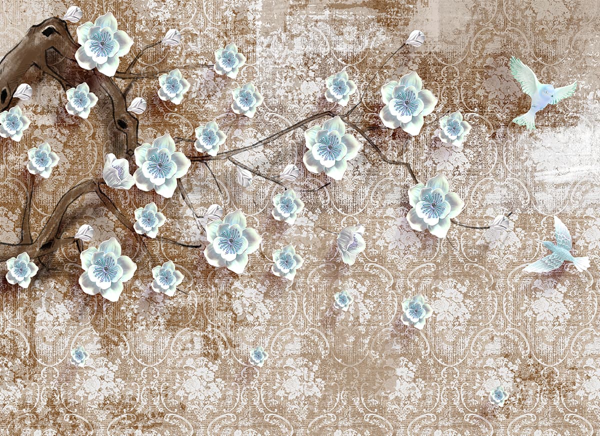 A wallpaper with flowers pattern detail
