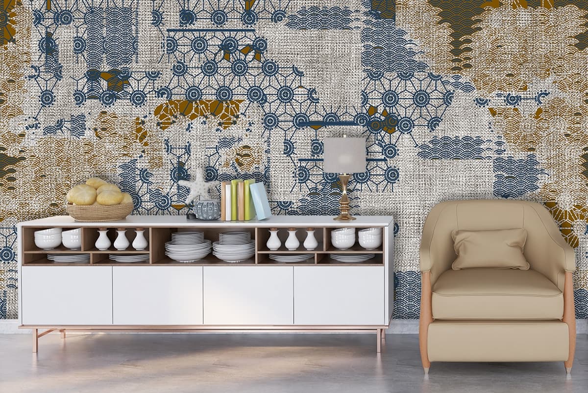 Close-Up Pattern Texture Abstract Wall Mural Wallpaper shown in a room