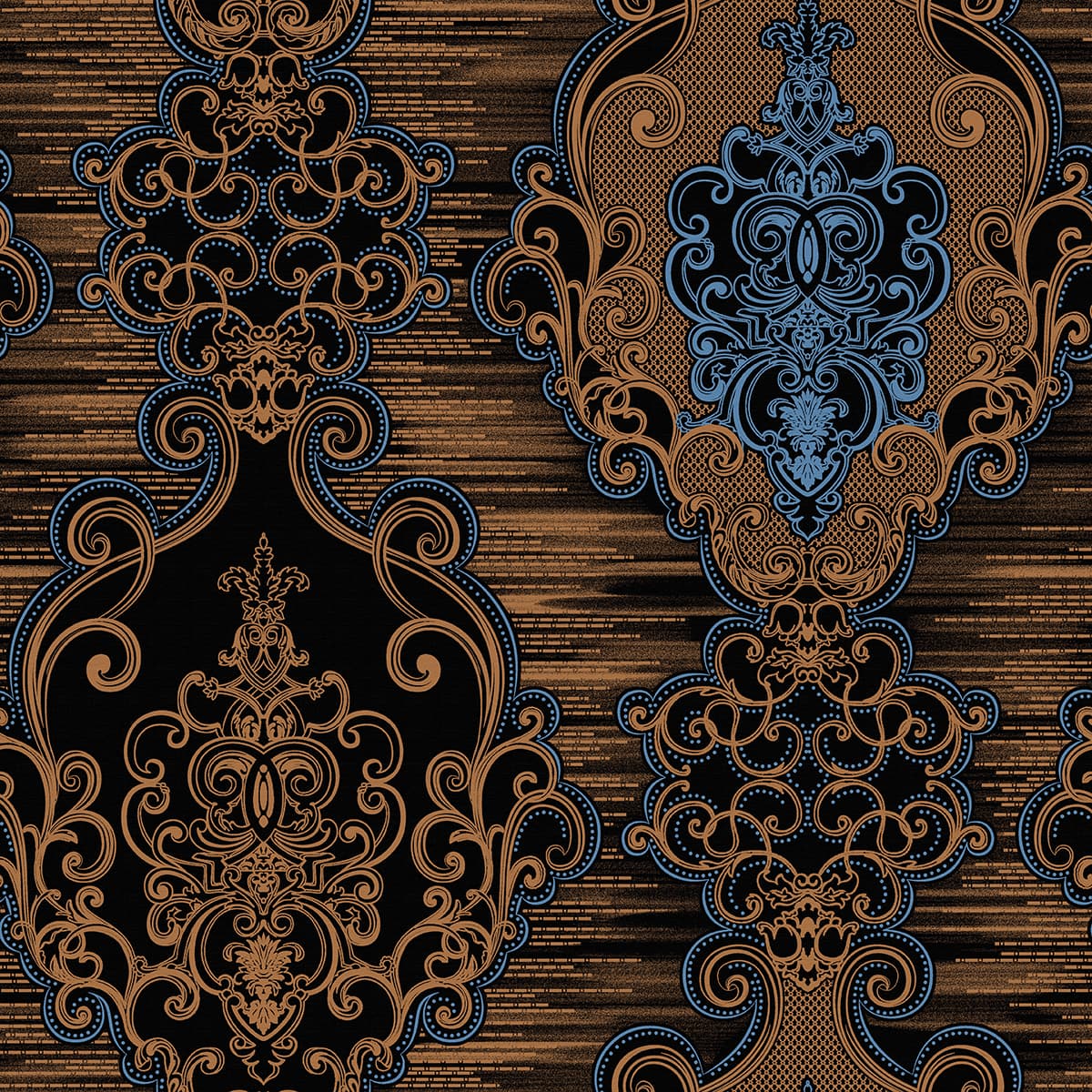 An Abstract Design Wallpaper in Shades of Blue and Brown pattern detail