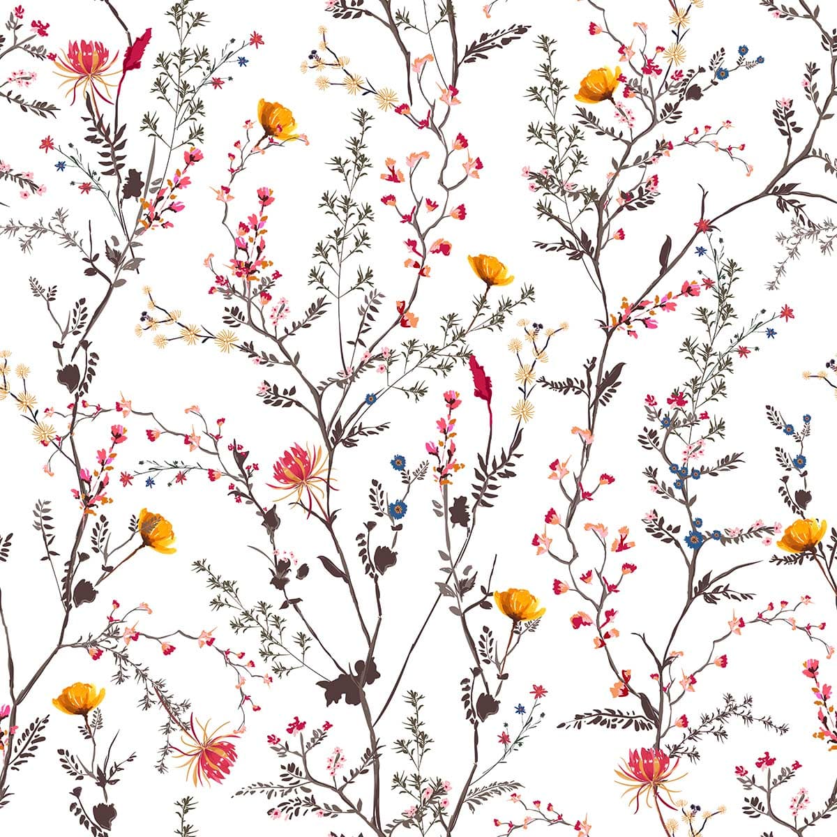 A Bloom Burst Bliss Floral Design Wallpaper pattern detail