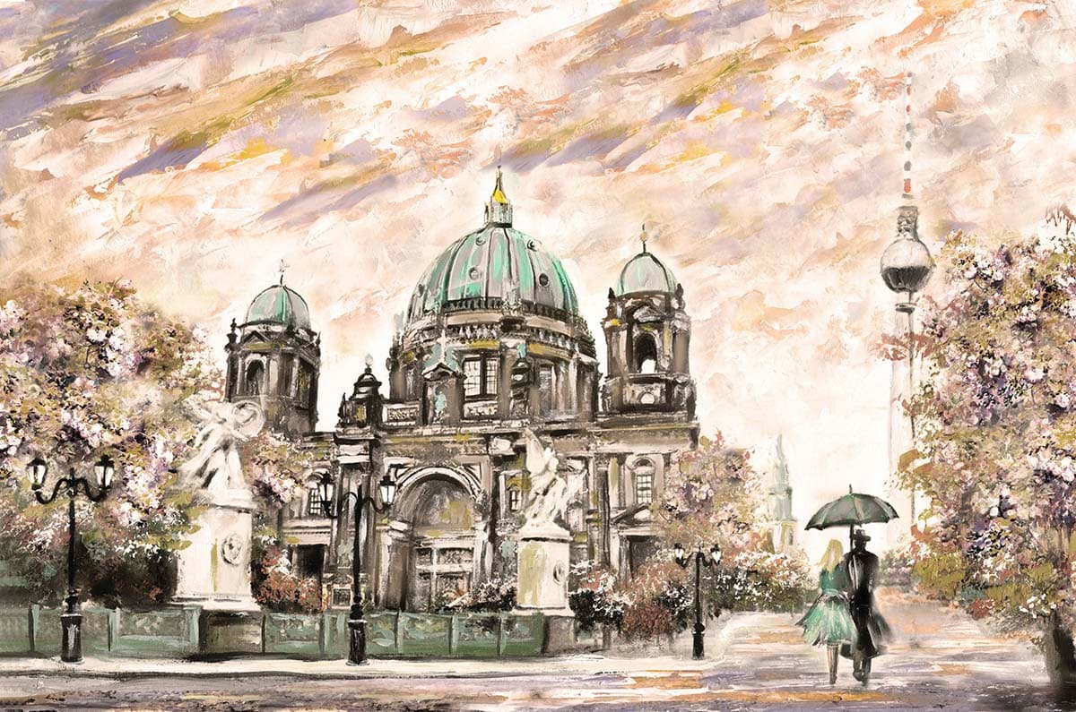 Elegant Dome Architecture with Lifestyle Scene Wallpaper pattern detail