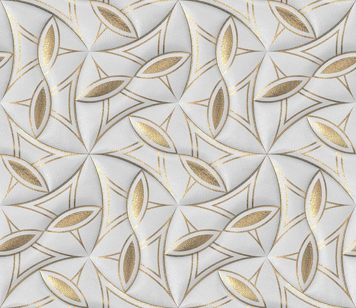 A white and gold patterned surface pattern detail