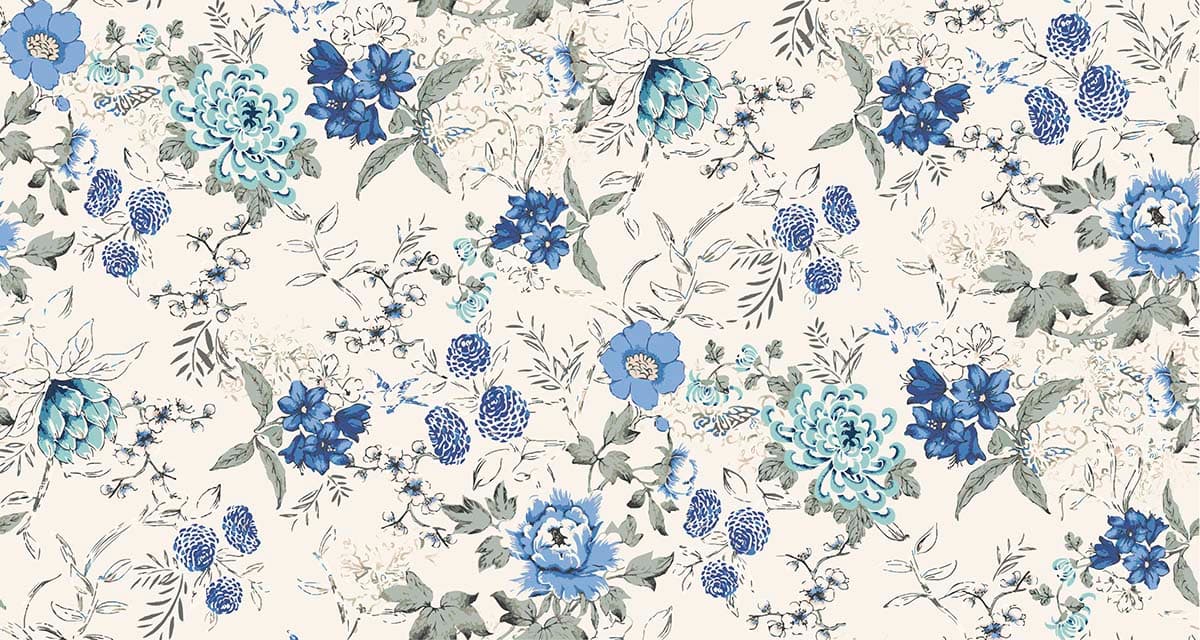 A floral pattern on a white background pattern detail
