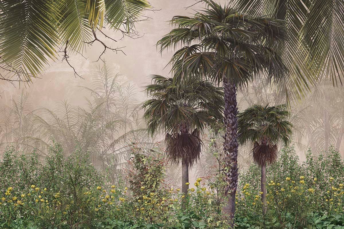 Palm Trees and Plants Tropical Nature Design wallpaper pattern detail