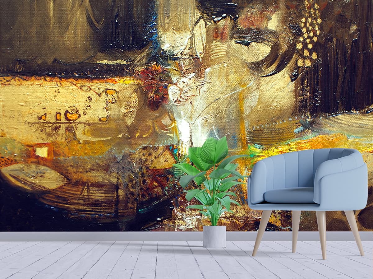 A painting of a woman shown in a room