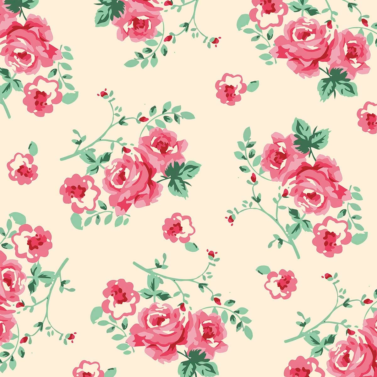 Modern Pink Flower Pattern Room Decor wallpaper pattern detail