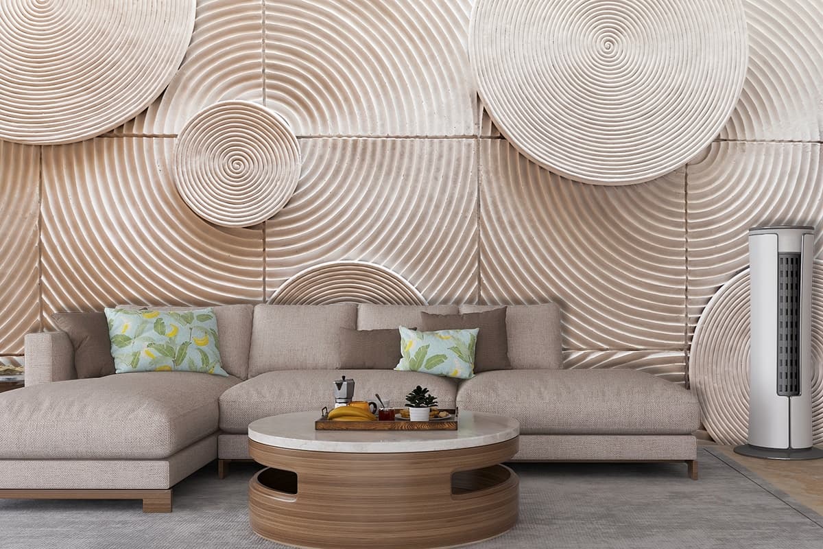 Wood Finish Wallpaper shown in a room